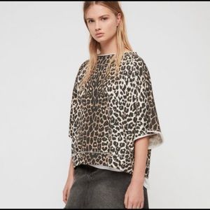 Allsaints Mila Oversized Leopard Sweatshirt
